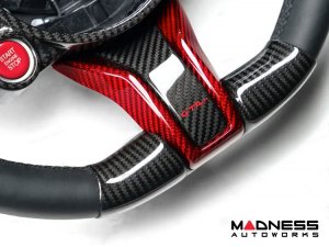 Alfa Romeo Stelvio Steering Wheel Trim - Carbon Fiber - Lower Spoke Trim - QV Model - 2020+ models - Red Candy Alfa Romeo Stelvio Steering Wheel Trim - Carbon Fiber - Lower Spoke Trim - QV Model - 2020+ models - Red Candy
